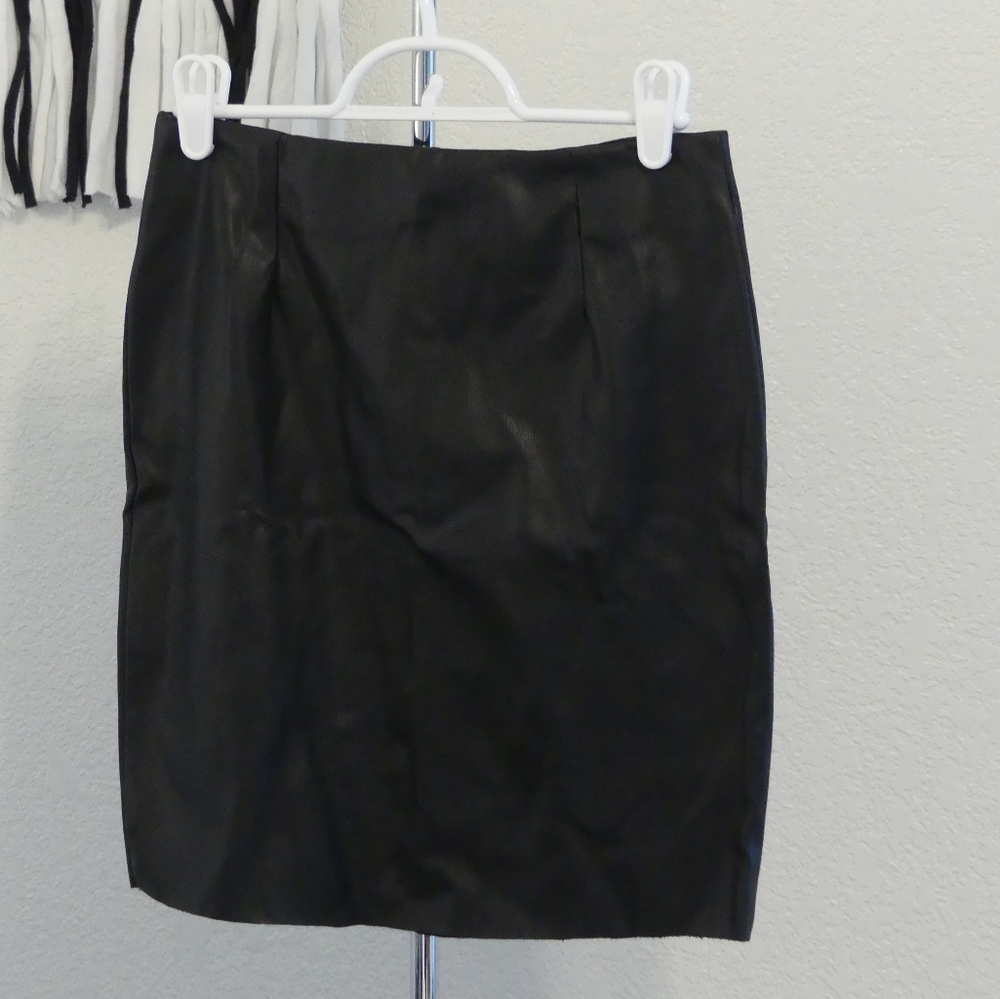 Black leather skirt